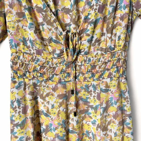Free People Forget Me Not Yellow Mini Dress Size 0 Floral Boho - Picture 4 of 15